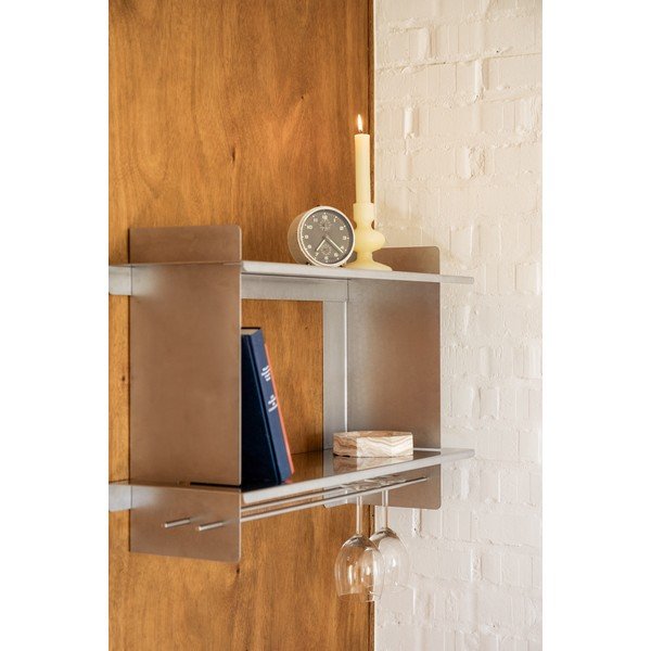 На няколко нива метален стенен рафт в сребрист цвят 70 cm Tivo – noo.ma-image-4