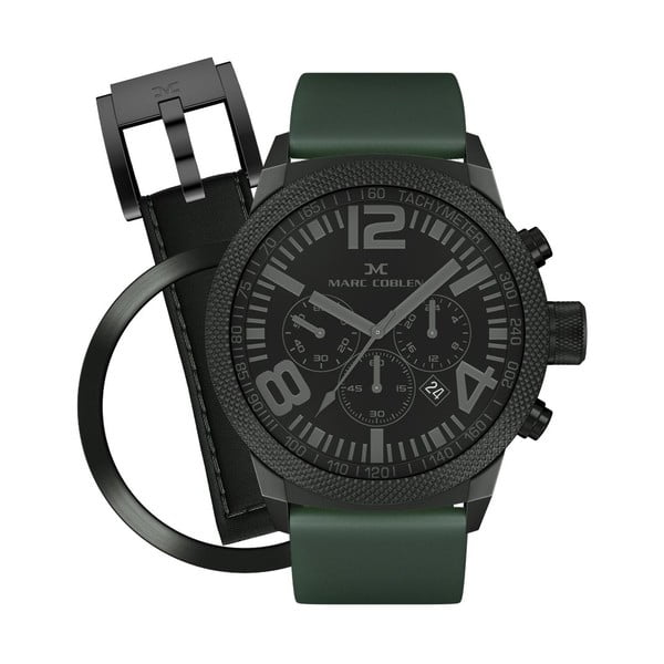 Unisex hodinky Marc Coblen s páskem a kroužkem navíc P54
