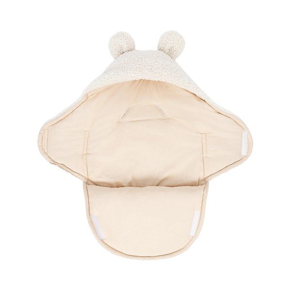 Кремаво бебешко одеяло от шерпа 45x80 cm – Meowbaby-image-1