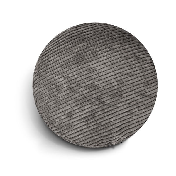 Светлосив пуф от рипсено кадифе Mini – SLOWDOWN-image-3