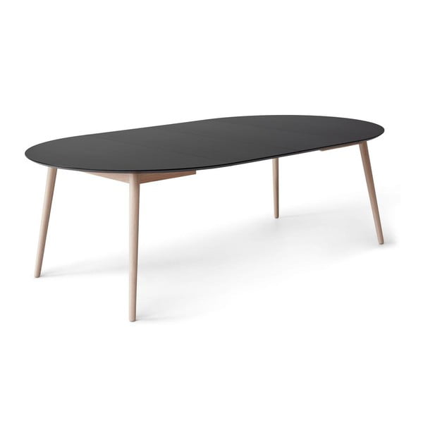 Кръгла сгъваема маса за хранене с черен плот и допълнителна плоча ø 135 cm Meza – Hammel Furniture-image-4