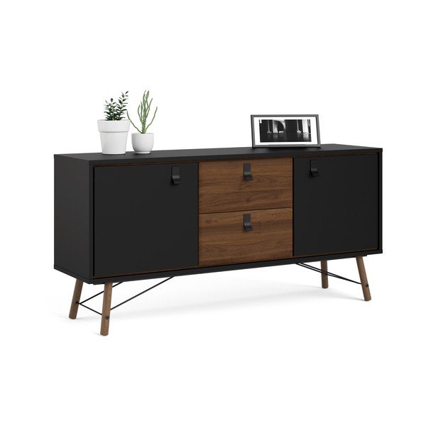 Черен скрин от декор от орех 150x72x40 cm Ry – Tvilum-image-4