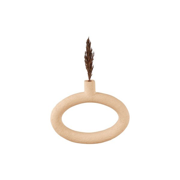 Светлокафява ваза Овална, височина 20,5 cm Ring - PT LIVING-image-1