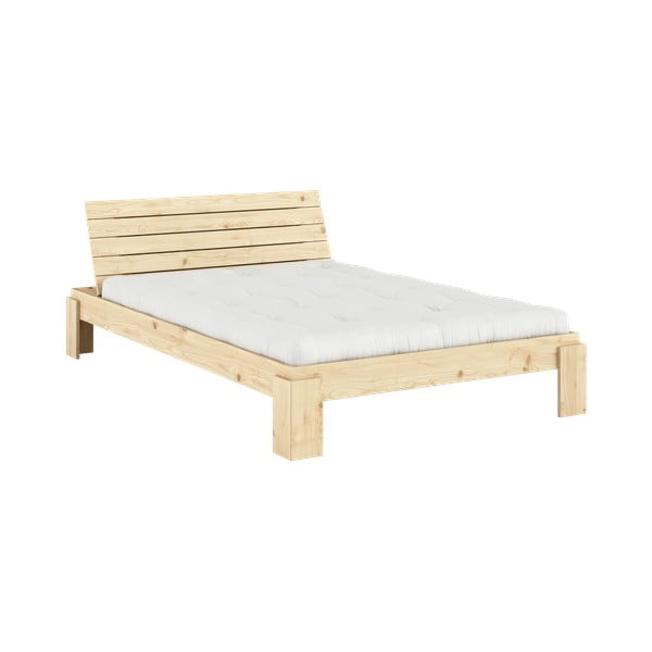 Двойно легло от масивен бор с включена подматрачна рамка в естествен цвят 140x200 cm Layers – Karup Design-image-3