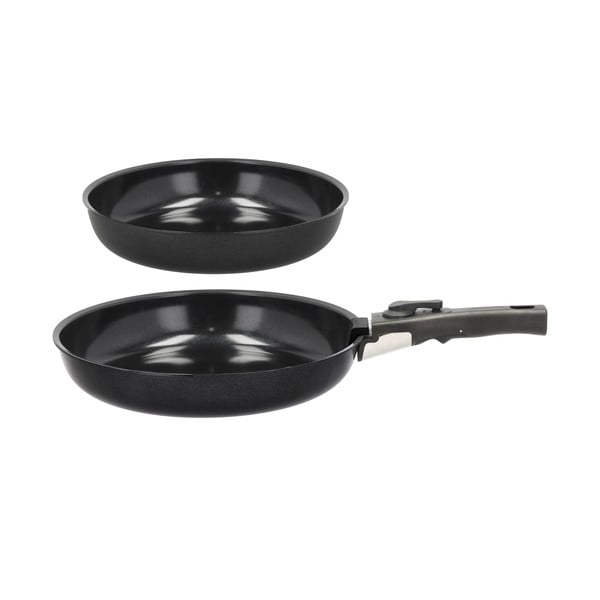 Алуминиев комплект тенджери с подвижна дръжка 2 бр. с незалепващо покритие ø 28 cm – Holm-image-2