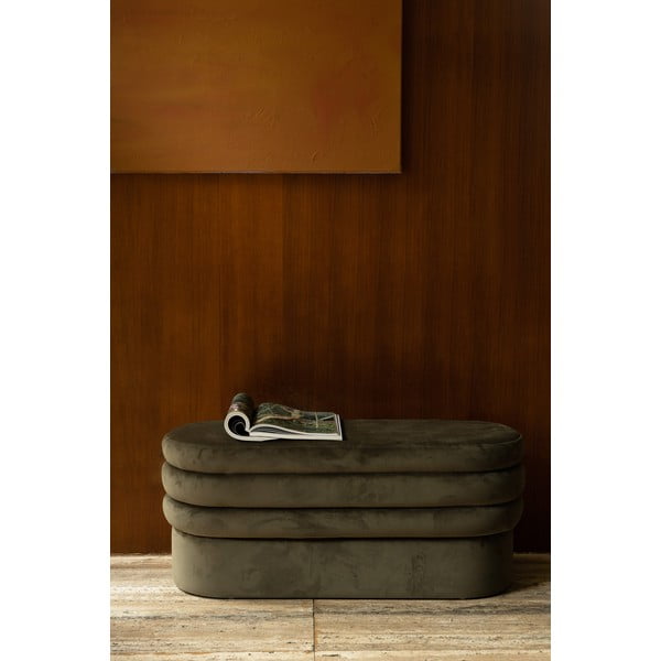 Кадифена пейка в цвят каки Aditi – Dutchbone-image-1