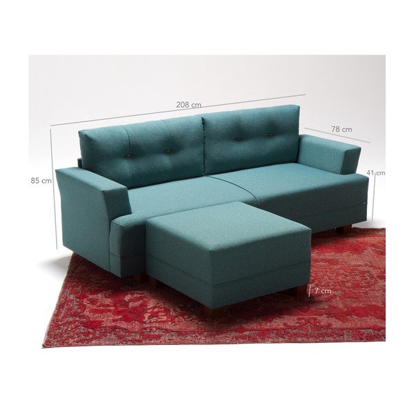 Тюркоазен диван ляв ъгъл Ingrid - Balcab Home-image-4