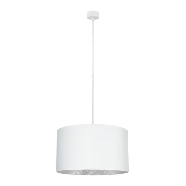 Бяла висяща лампа със сребърни детайли XL, ⌀ 50 cm Mika - Sotto Luce