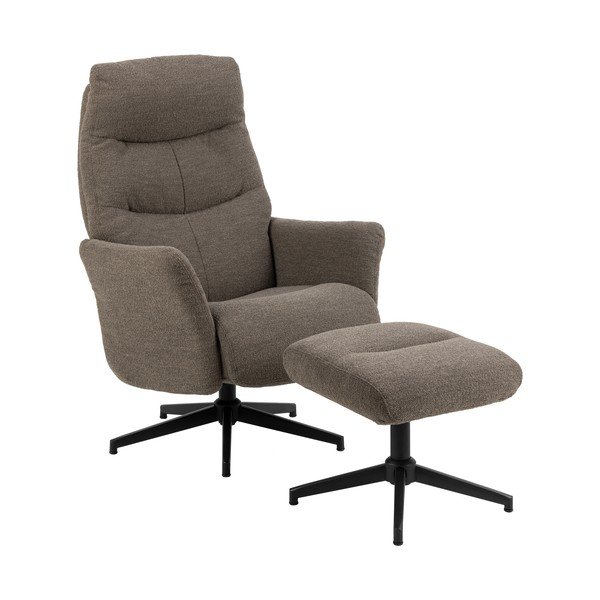 Сиво-кафяв фотьойл за релаксация от плат букле London – Actona