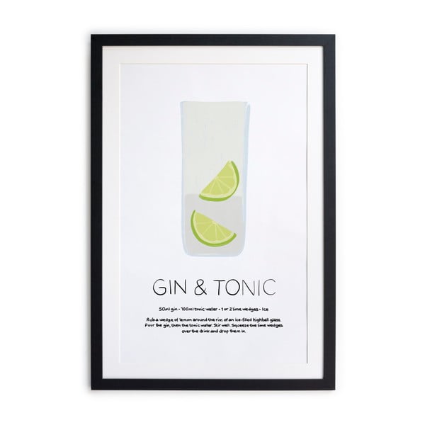 Постер в рамка , 40 x 50 cm Gin Tonic - Really Nice Things
