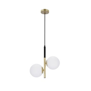 Висяща лампа в златист цвят със стъклен абажур 32,5x15 cm Duo - Candellux Lighting