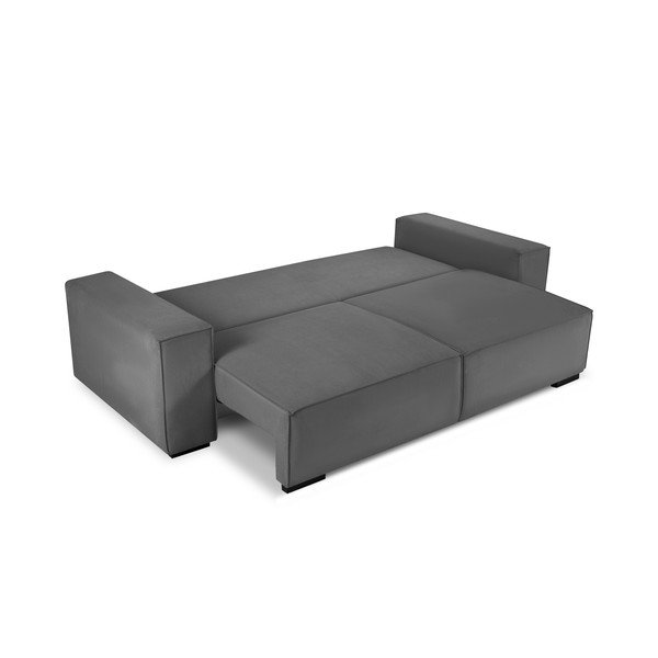 Тъмно сив велурен разтегателен диван Azalea - Mazzini Sofas-image-4