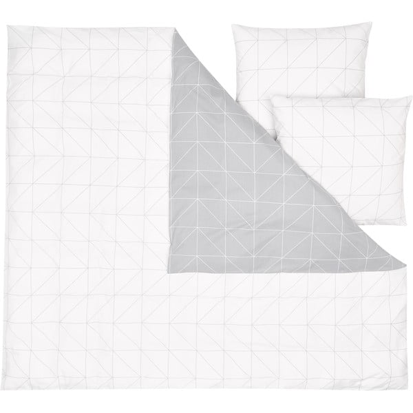 Бяло и сиво памучно спално бельо за двойно легло Ranforce by46 , 200 x 200 cm Marla - Westwing Collection