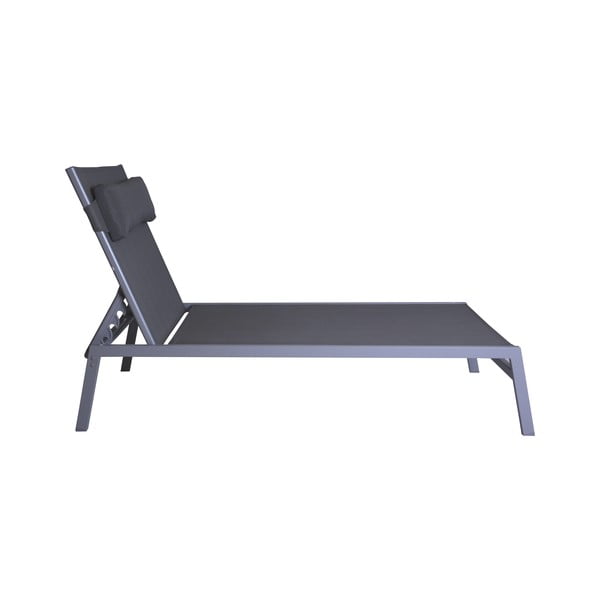 Сив метален градински шезлонг Bari - Rojaplast-image-1