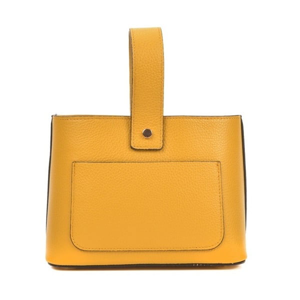 Жълта кожена чанта Sass - Roberta M