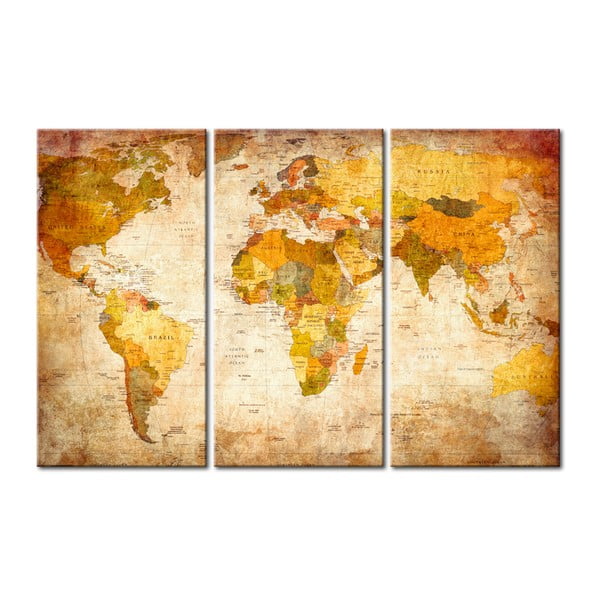 Дъска с карта на света от няколко части Bimago , 90 x 60 cm Antique Travel - Artgeist