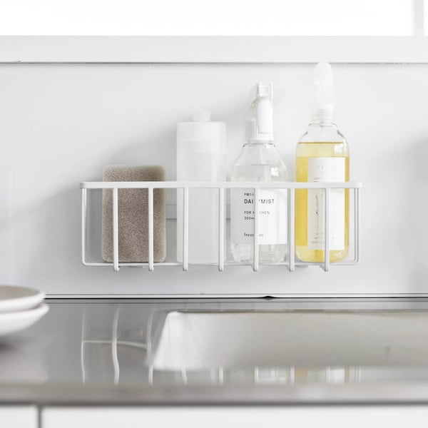 Бяла метална стойка за перилни препарати без пробиване Film Hook – YAMAZAKI-image-3