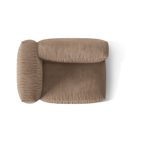 Светлокафяв кадифен модул за диван (ляв ъгъл) Martina – Micadoni -image-3