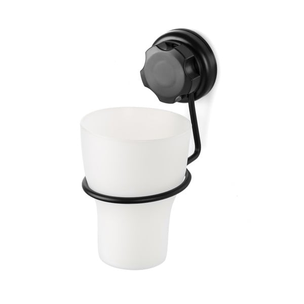 Черна самозадържаща се метална чаша за четки за зъби Bestlock Black - Compactor