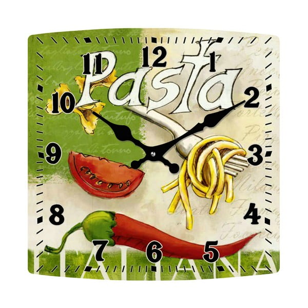 Стъклен часовник Pasta, 30x30 cm - Postershop