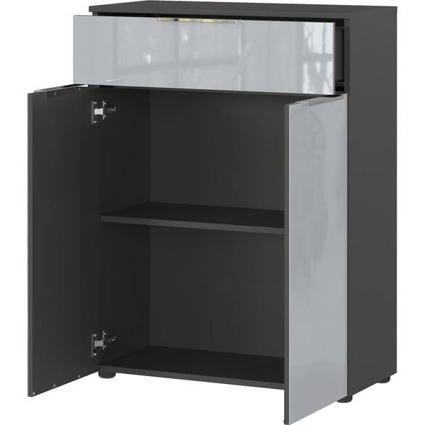 Сив висок висящ шкаф за баня 71x95 cm Vasio - Germania-image-3