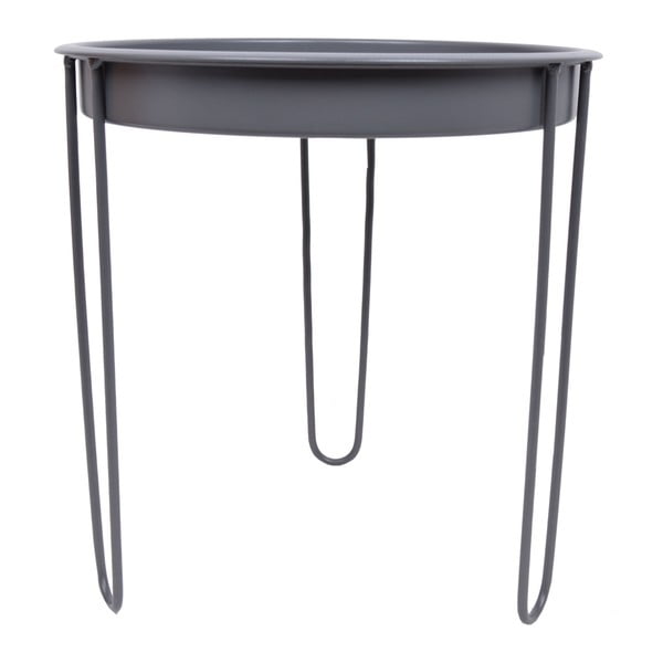 Šedý kovový zahradní stolek Ewax Skinny, ⌀ 33 cm