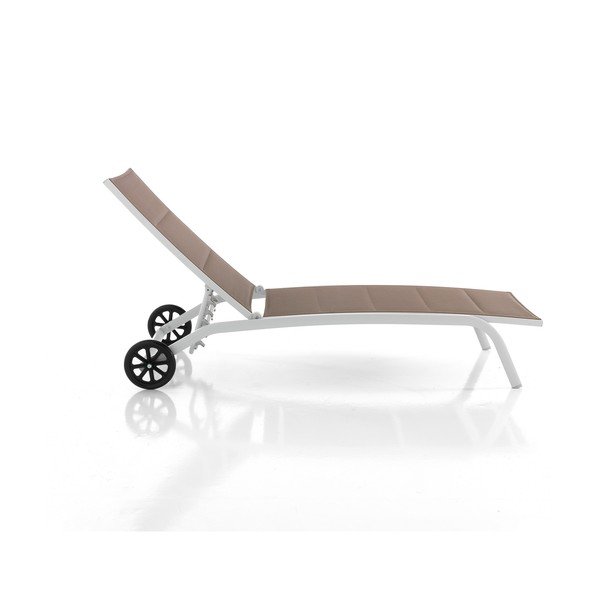 Бяло-кафяв метален градински шезлонг Kastri - Tomasucci-image-2