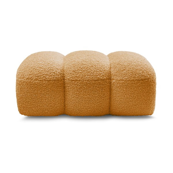 Табуретка  от прежда с примки от букле в цвят горчица Hippolyte – Bobochic Paris