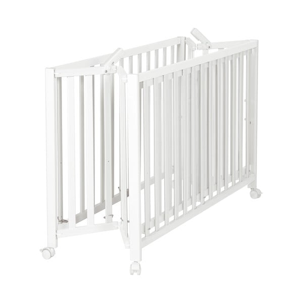 Бяло сгъваемо легло на колела 60x120 cm Fold up - Roba-image-2