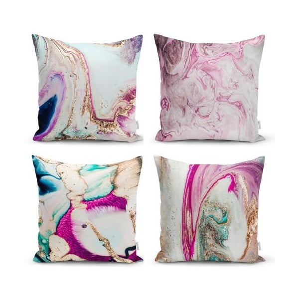 Комплект от 4 декоративни калъфки за възглавници Акварел, 45 x 45 cm - Minimalist Cushion Covers