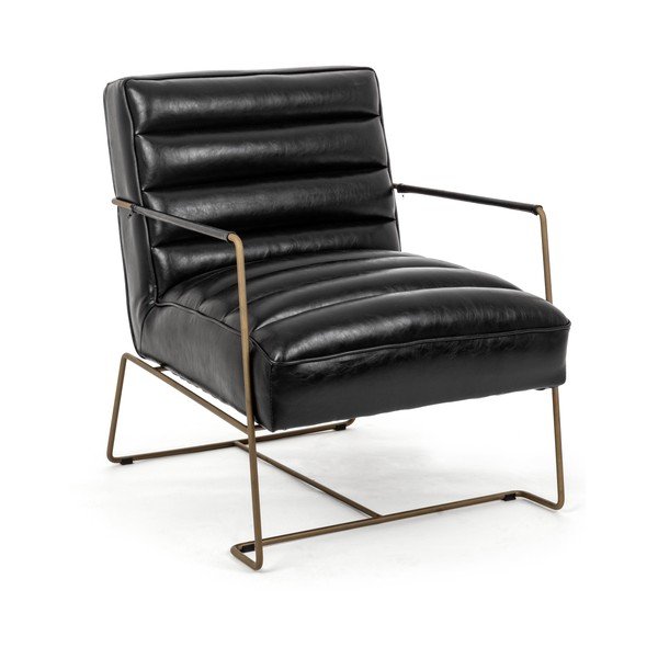 Черно кресло от изкуствена кожа Brianna – Bizzotto