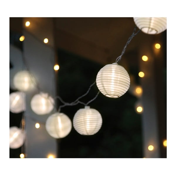 Бяла LED светлинна верига с фенери, подходяща за използване на открито , дължина 4,5 м Festival - Star Trading
