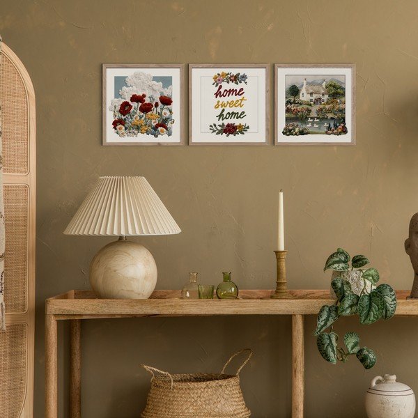 Картини в комплект 3 бр. 30x30 cm Sweet Home – Styler-image-1