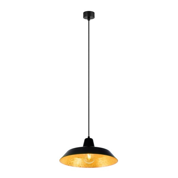 Черна лампа за таван със златен детайл Cinco - Bulb Attack