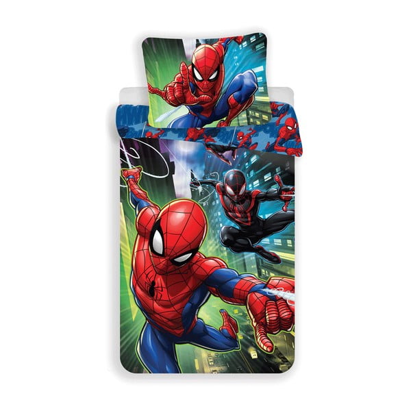 Единично  памучно детско спално бельо 140x200 cm Spider-man – Jerry Fabrics