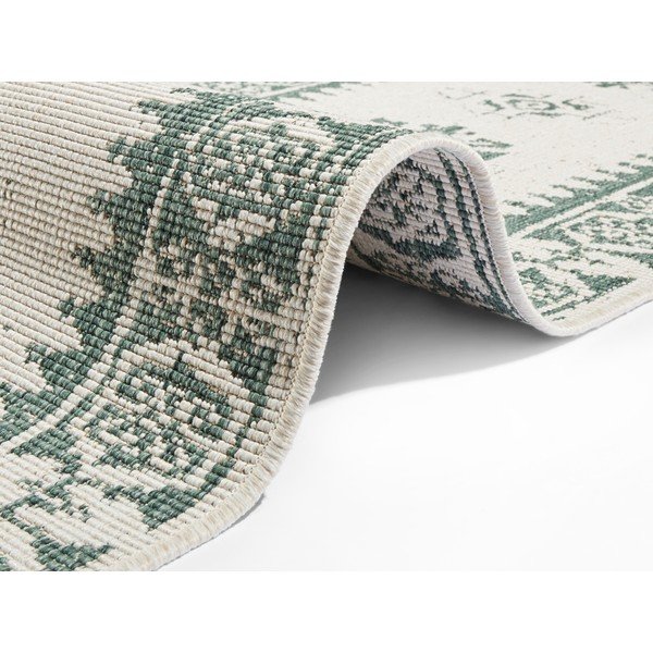 Зелен и кремав килим на открито , 80 x 350 cm Duque - NORTHRUGS-image-1