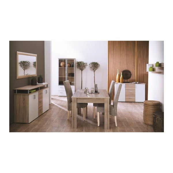 Dvoudveřová komoda se 3 zásuvkami v dekoru dřeva 13Casa Function-image-2