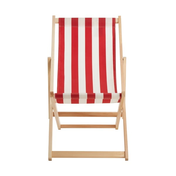 Червено-бял дървен градински шезлонг Beauport - Premier Housewares