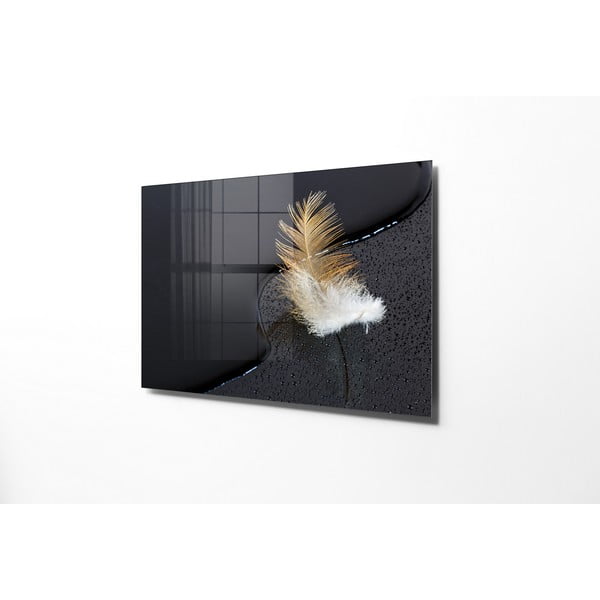 Картина върху стъкло 100x70 cm Feather - Wallity-image-3