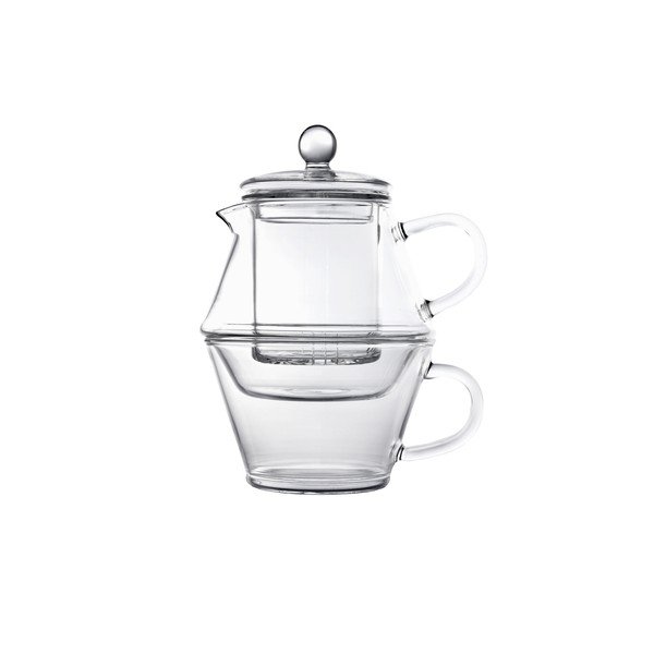 Konvice na sítkem na sypaný čaj a šálkem Bredemeijer Portofino-image-1