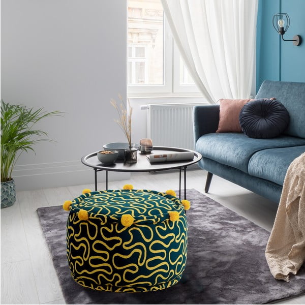 Табуретка в жълто и тъмнозелено Tangle - Tomasucci-image-2