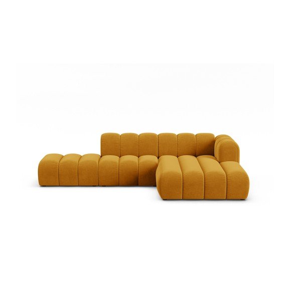 Жълт ъглов диван (десен ъгъл) Lupine – Micadoni Home