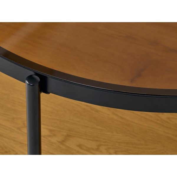Кръгла масичка за кафе със стъклен плот в естествен цвят ø 84 cm Hassel – Unique Furniture-image-1