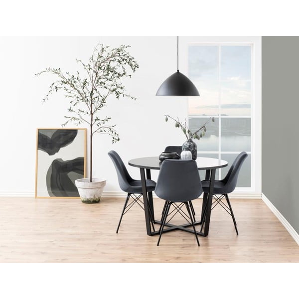 Черно-сив трапезен стол Eris - Actona-image-3