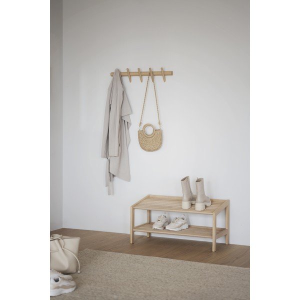 Етажерка за обувки от дъбова дървесина в естествен цвят Hillmond - Rowico-image-1