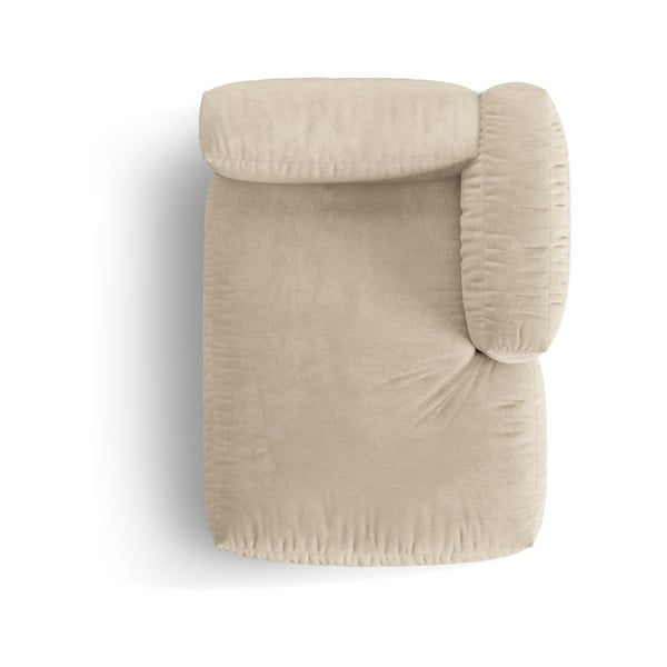 Бежов кадифен модул за диван (десен ъгъл) Martina – Micadoni -image-3