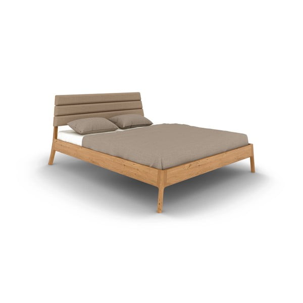 Двойно легло 200x200 cm от масивен дъб в естествен цвят Twig – The Beds