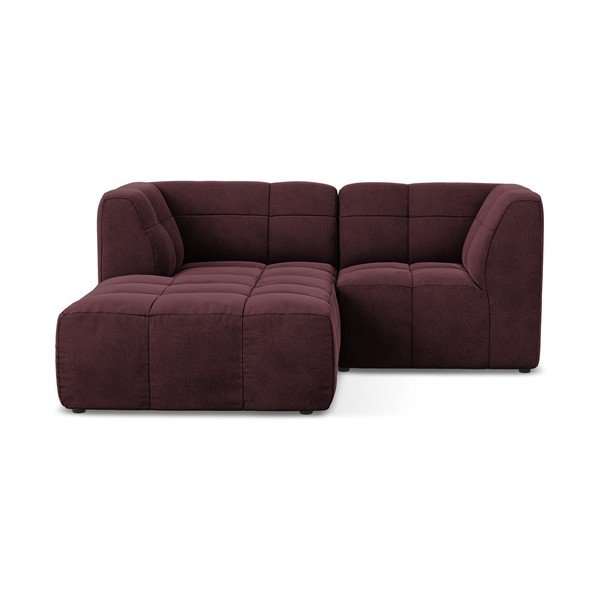 Бордо кадифен ъглов диван (ляв ъгъл) Aloha – Makamii