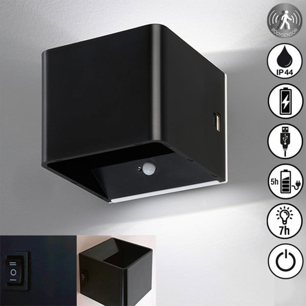 Черна LED стенна лампа Magnetics – Fischer & Honsel-image-2