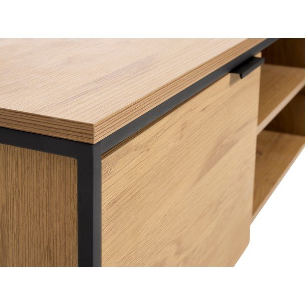 Маса за телевизор от декор от дъб  в естествен цвят 155x55x45 cm Cesura – Unique Furniture-image-4